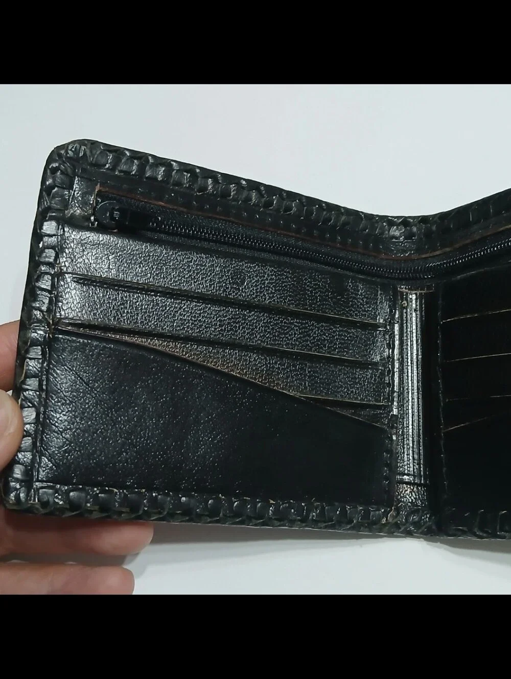Art. De Piel Black Genuine Leather Mexico Embossed Western Desert Scene Wallet